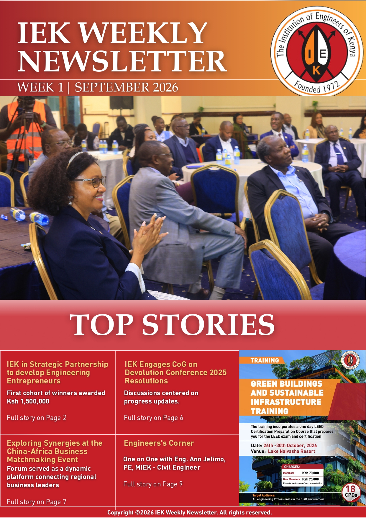 IEK WEEKLY NEWLETTER WEEK 1 SEPTEMBER 2026