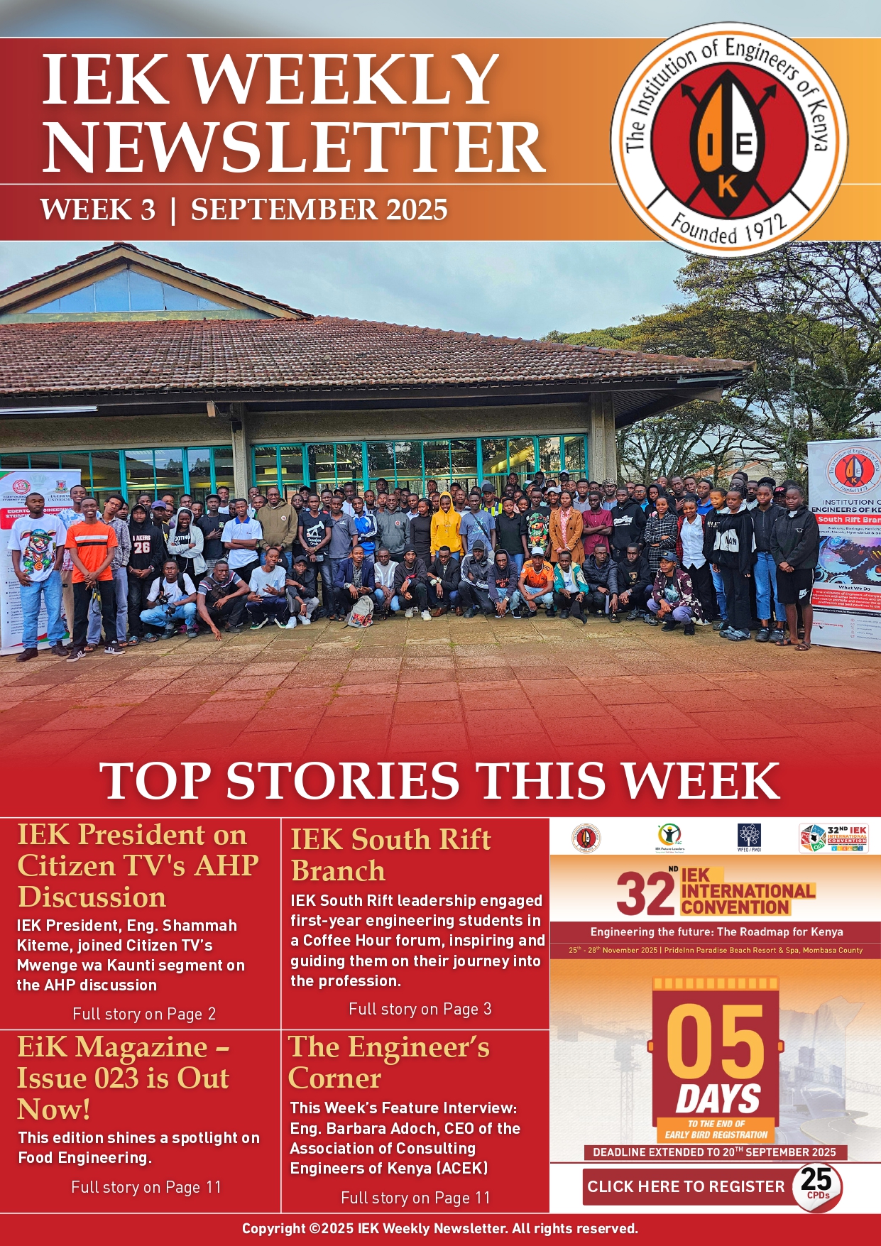 IEK WEEKLY NEWSLETTER WEEK 3 SEPTEMBER 2025