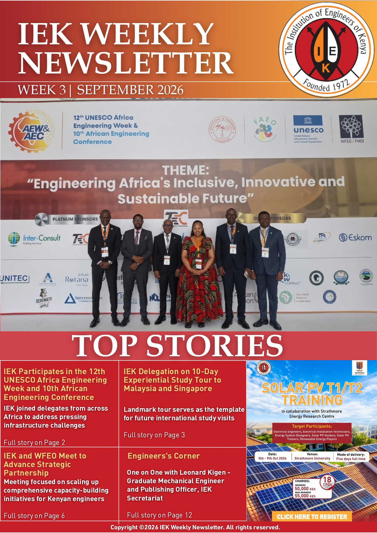 IEK WEEKLY NEWLETTER WEEK 3 SEPTEMBER 2026